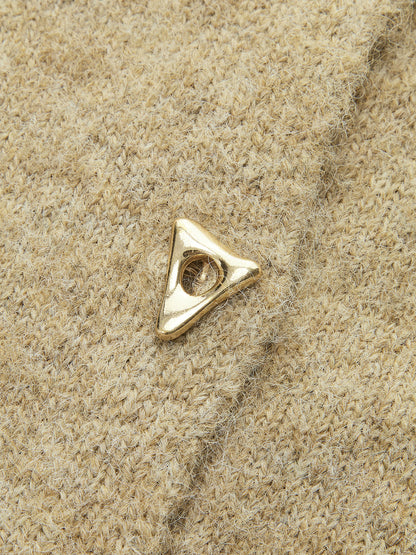 Triangle Button Wool Blend Cardigan