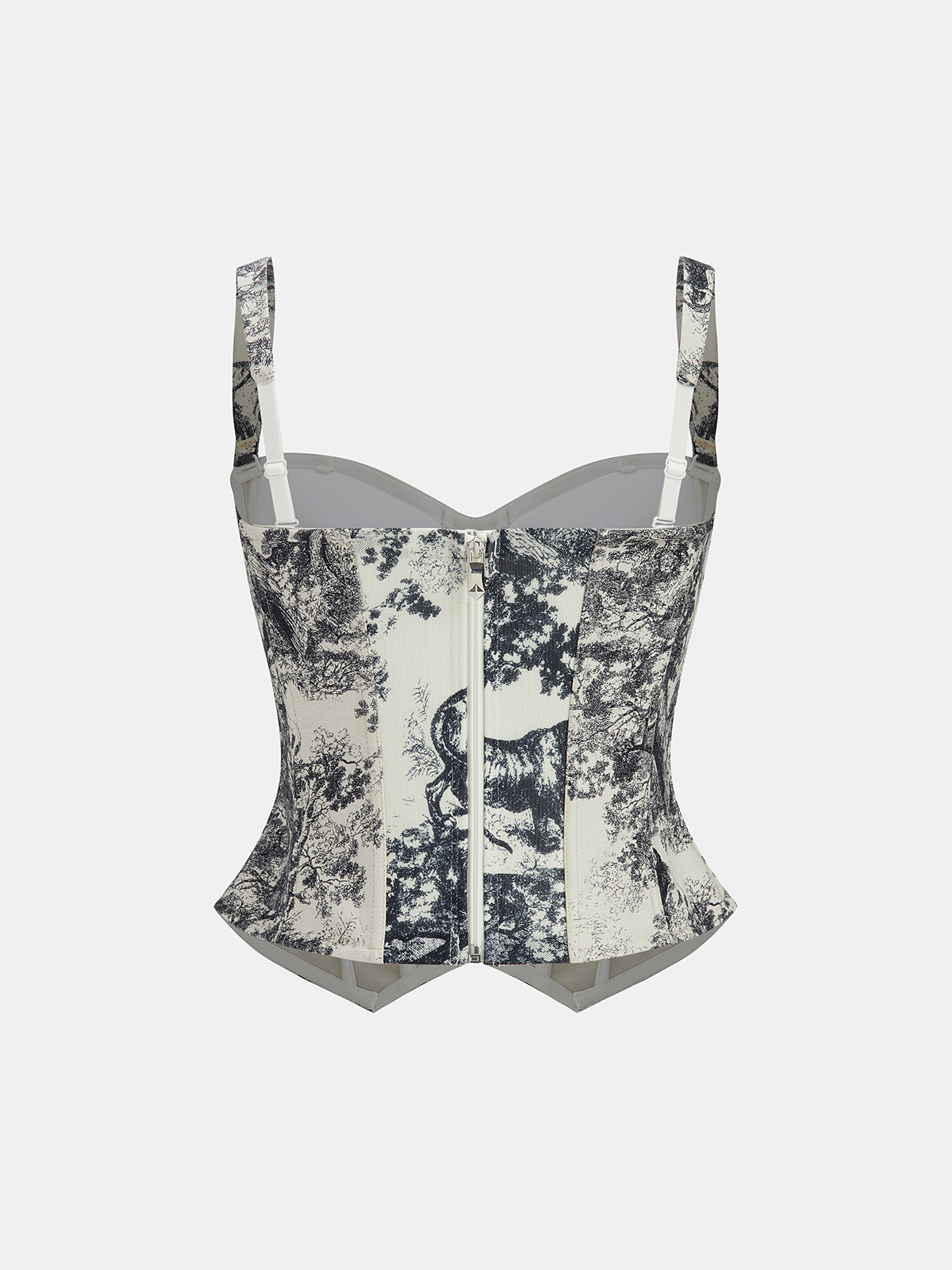 Ink Wash Painting Print Corset Top