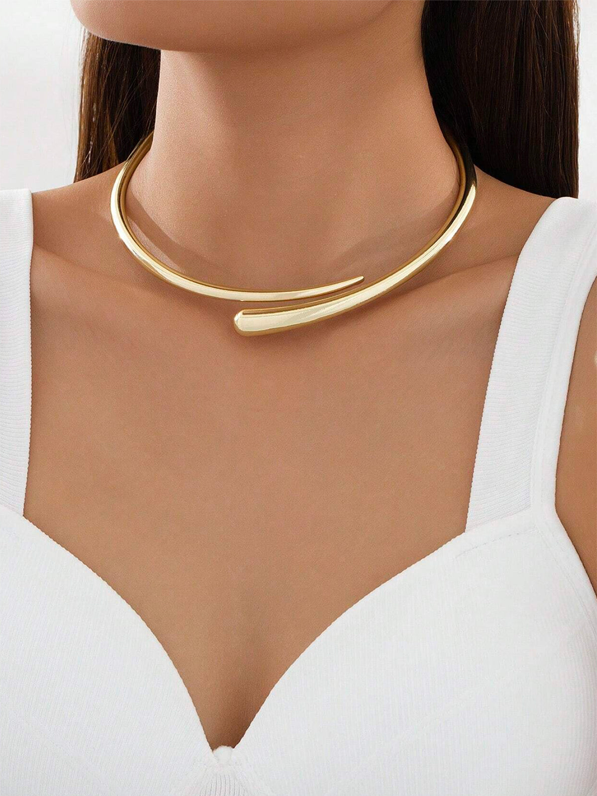 Gold-Tone Open Cuff Choker