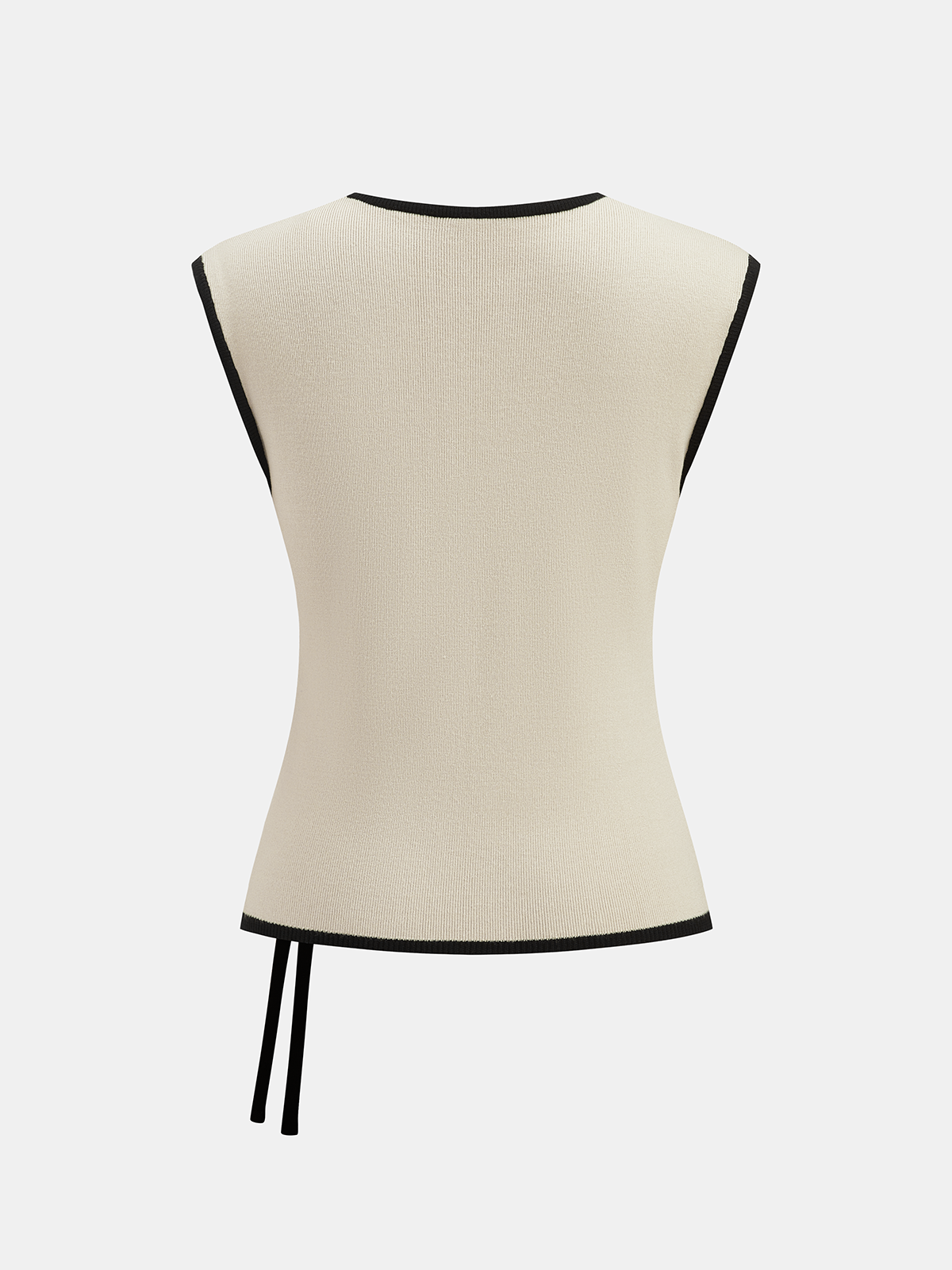 Contrast Trim Sleeveless Knit Top