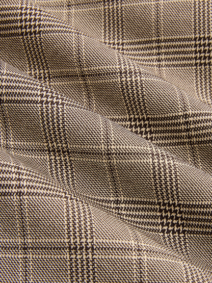 Mid-Waist Plaid Balloon Pants