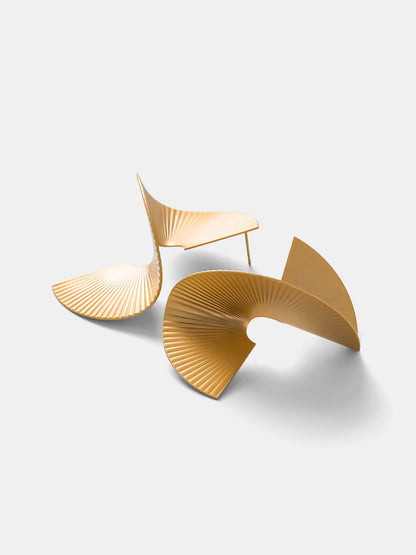 Spiral Fan-Pleated Statement Earrings
