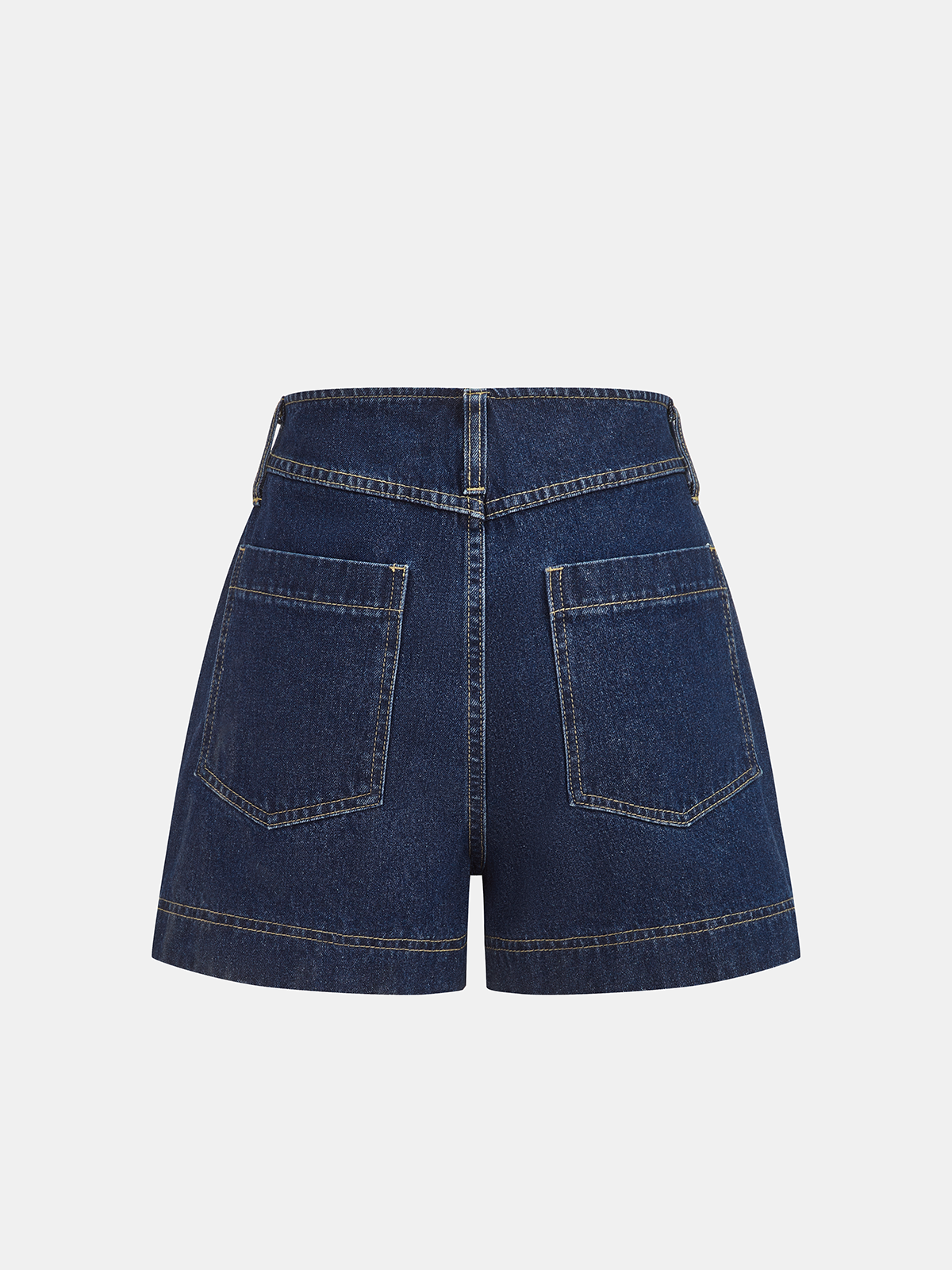 Belted Denim Sleeveless Vest & Shorts Set