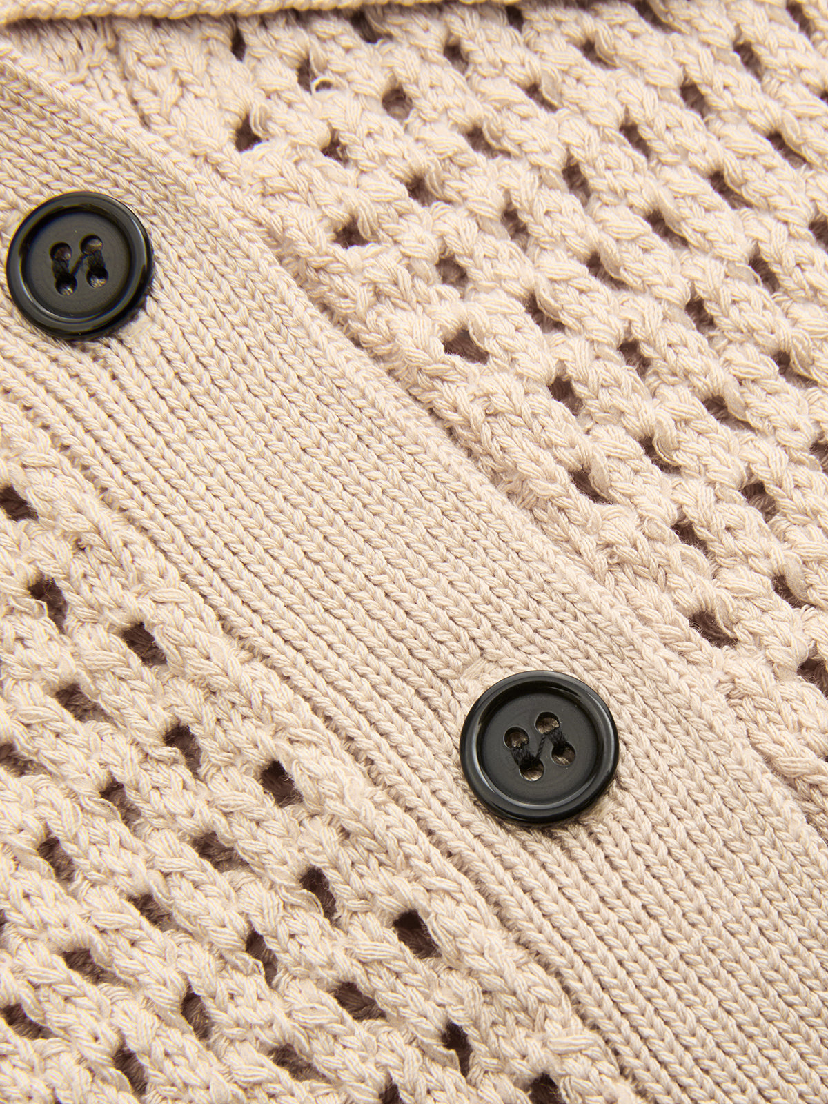 Sleeveless Polo Open Knit Top