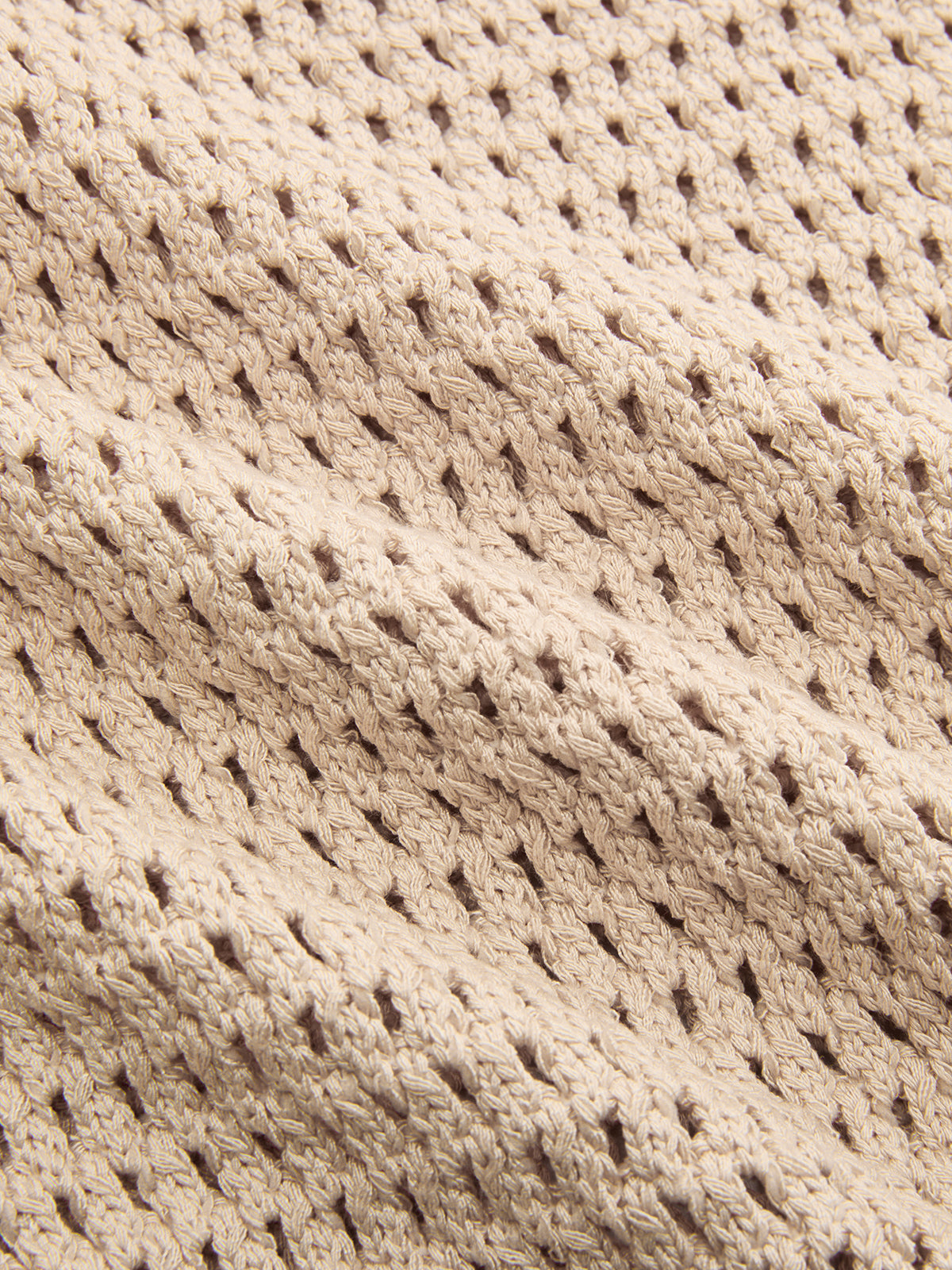 Sleeveless Polo Open Knit Top