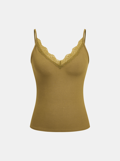 Lace Trim V-Neck Cami Top