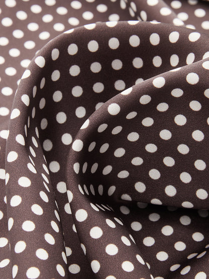 Polka Dot Backless Halter Satin Top