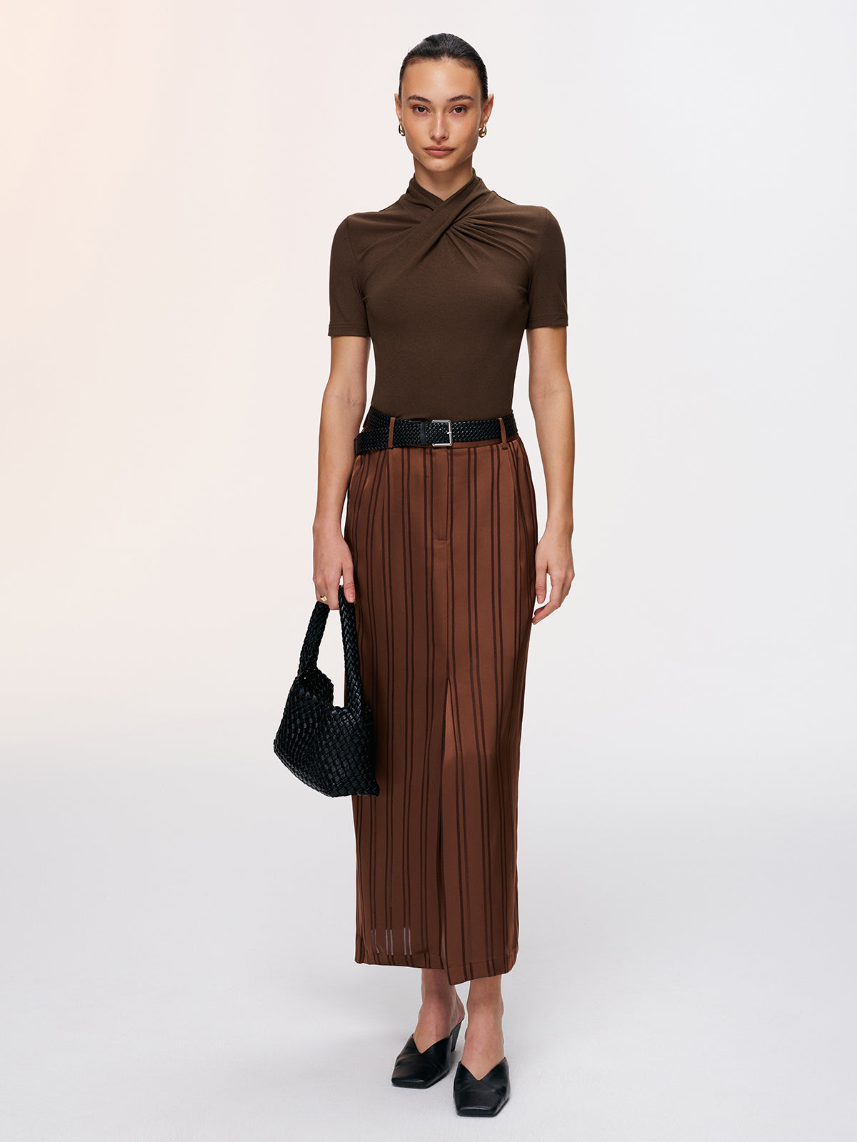 Twist-Front Short-Sleeve Top