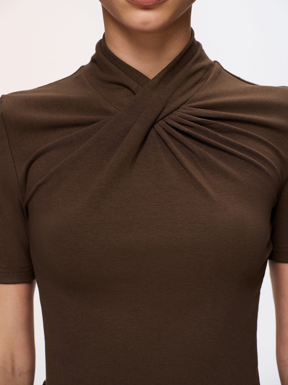 Twist-Front Short-Sleeve Top