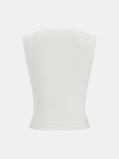 Ribbed Knotted Sweater Vest