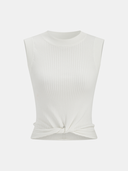 Ribbed Knotted Sweater Vest