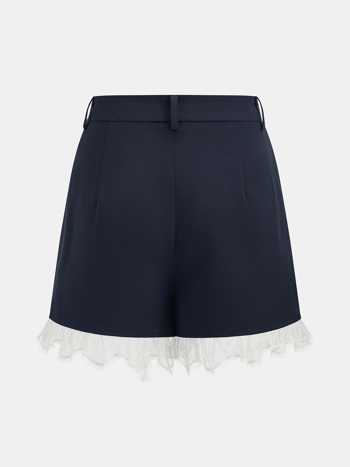Lace Trim Blazer Vest & Shorts Set