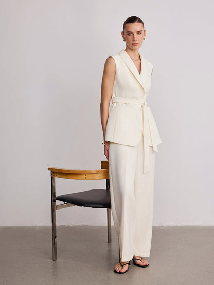 Tailored Lapel Belted Vest