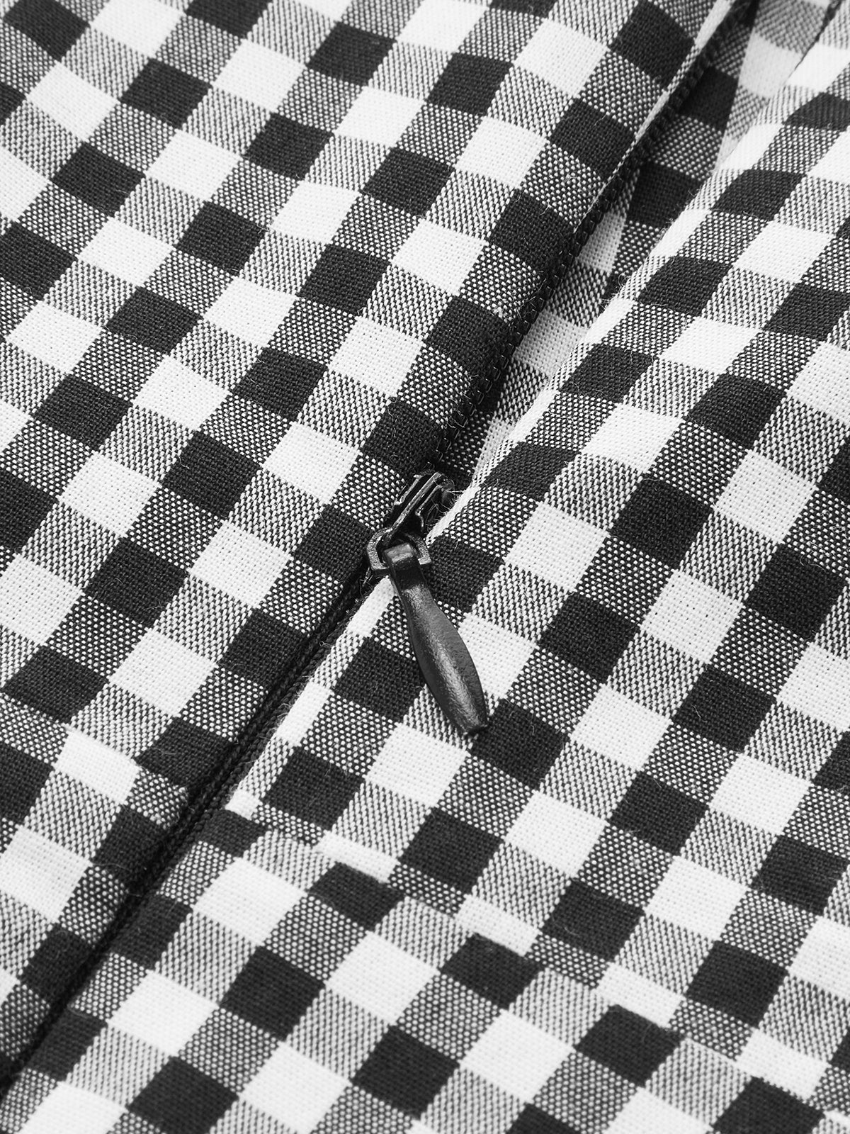 Gingham Sleeveless Cotton Ruched Split Maxi Dress