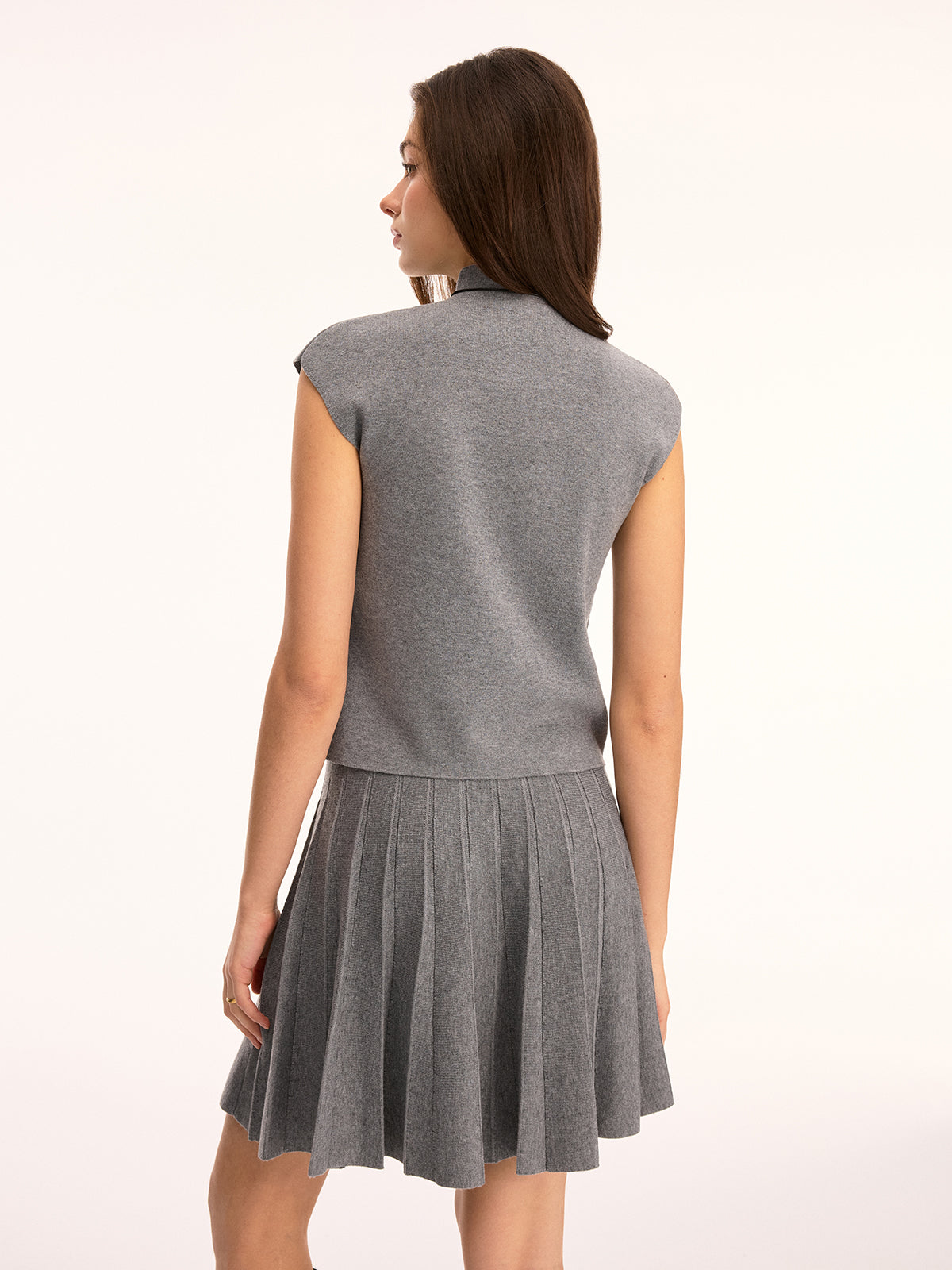Wool-Blend Mock Neck Top & Mini Skirt Set