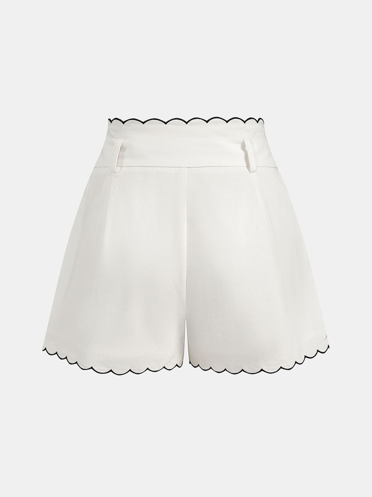 Cotton Scallop Trim Shirt & Shorts Set