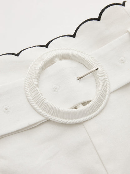 Cotton Scallop Trim Shirt & Shorts Set