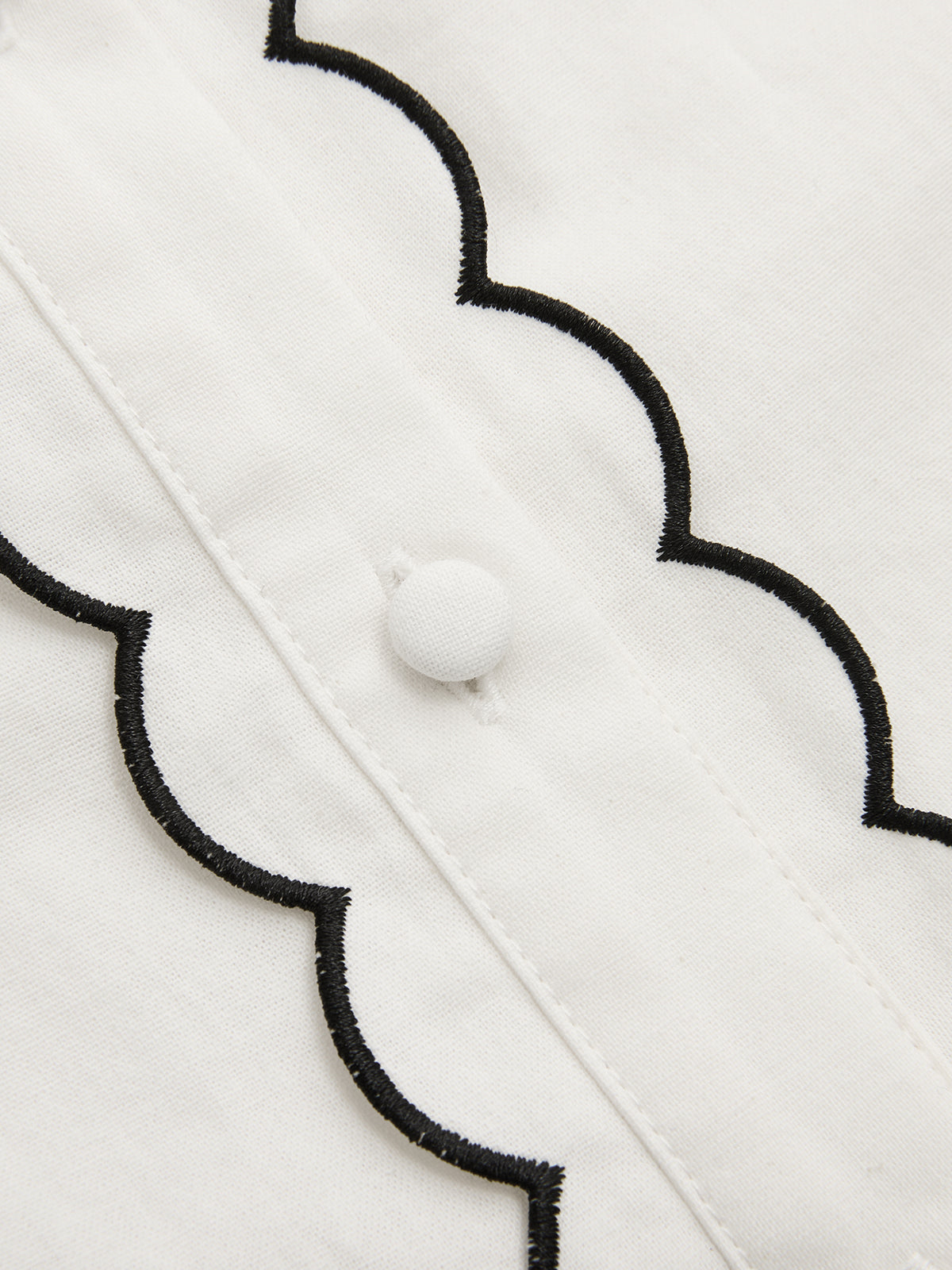 Cotton Scallop Trim Shirt & Shorts Set