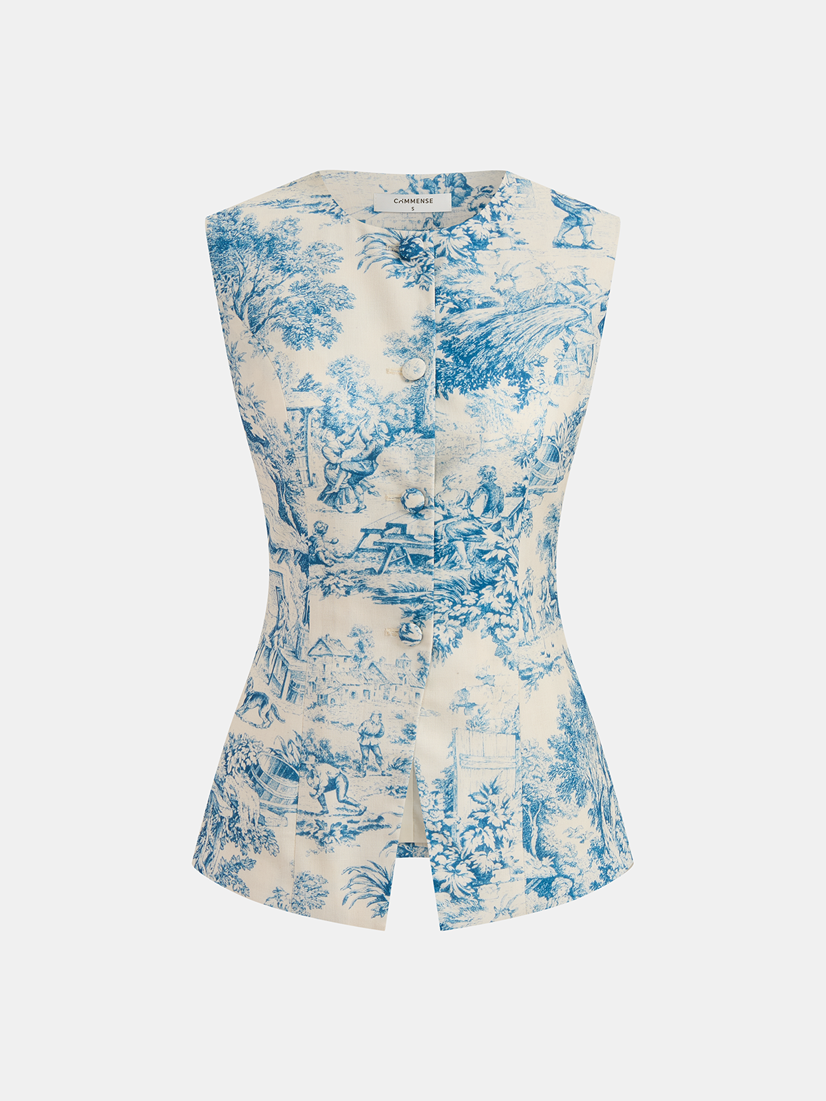 Toile Print Sleeveless Vest & Shorts Set