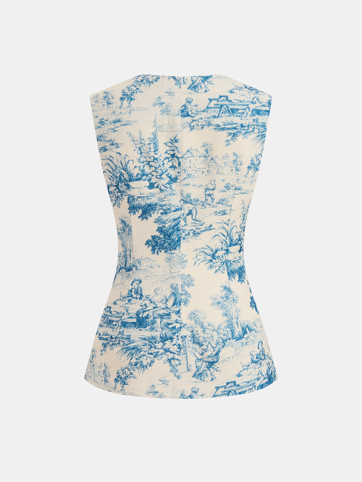 Toile Print Sleeveless Vest & Shorts Set