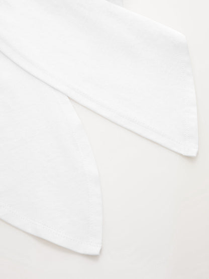 Cotton Knotted Short Sleeve Crop Top