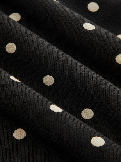 Polka Dot Batwing Cinched Waist Top