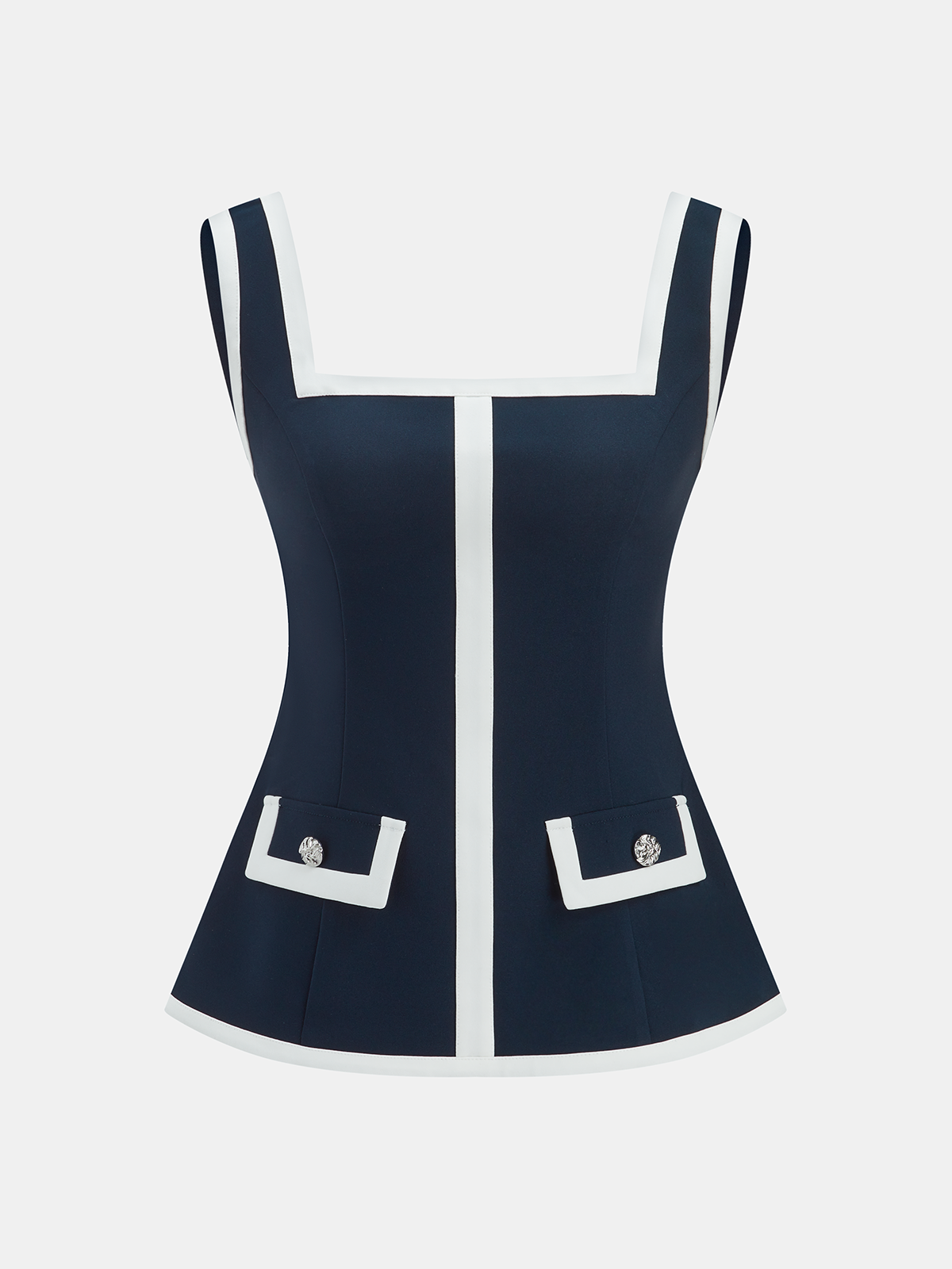 Contrast Trim Strappy Top & Mini Skirt Set