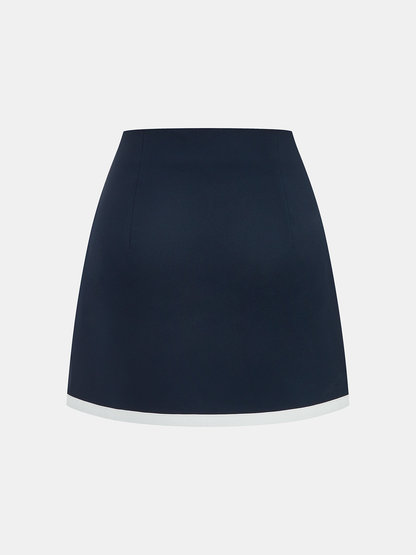 Contrast Trim Strappy Top & Mini Skirt Set
