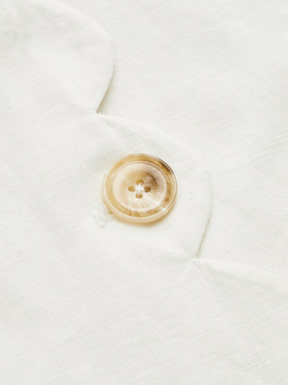 Cotton Linen Scallop Trim Vest & Skirt Set