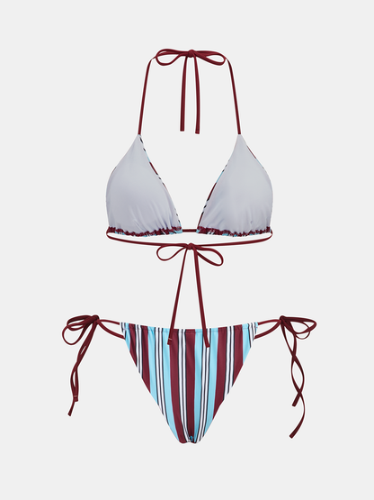 Stripe Triangle Bikini Set