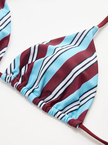 Stripe Triangle Bikini Set