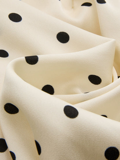 Polka Dot Sleeveless Ruched Mini Dress