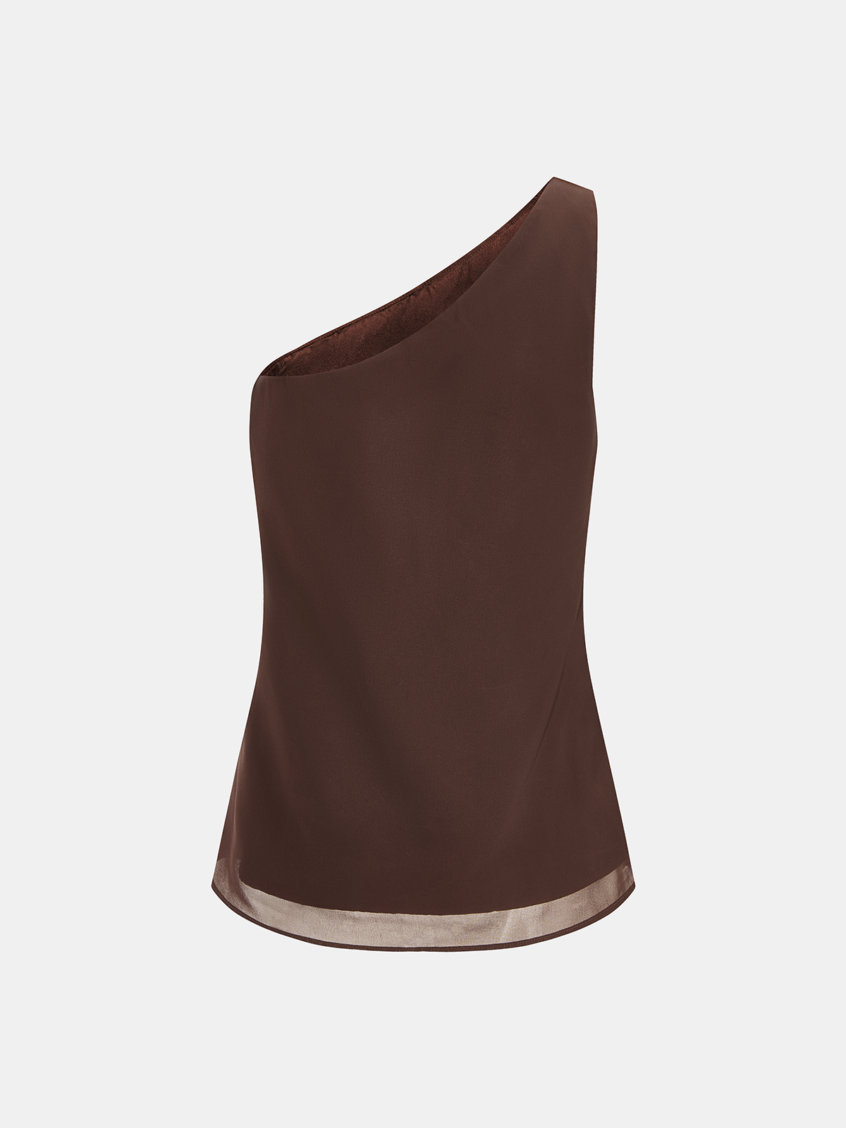 Sheer Scarf Top & One-Shoulder Top Two-Piece Set