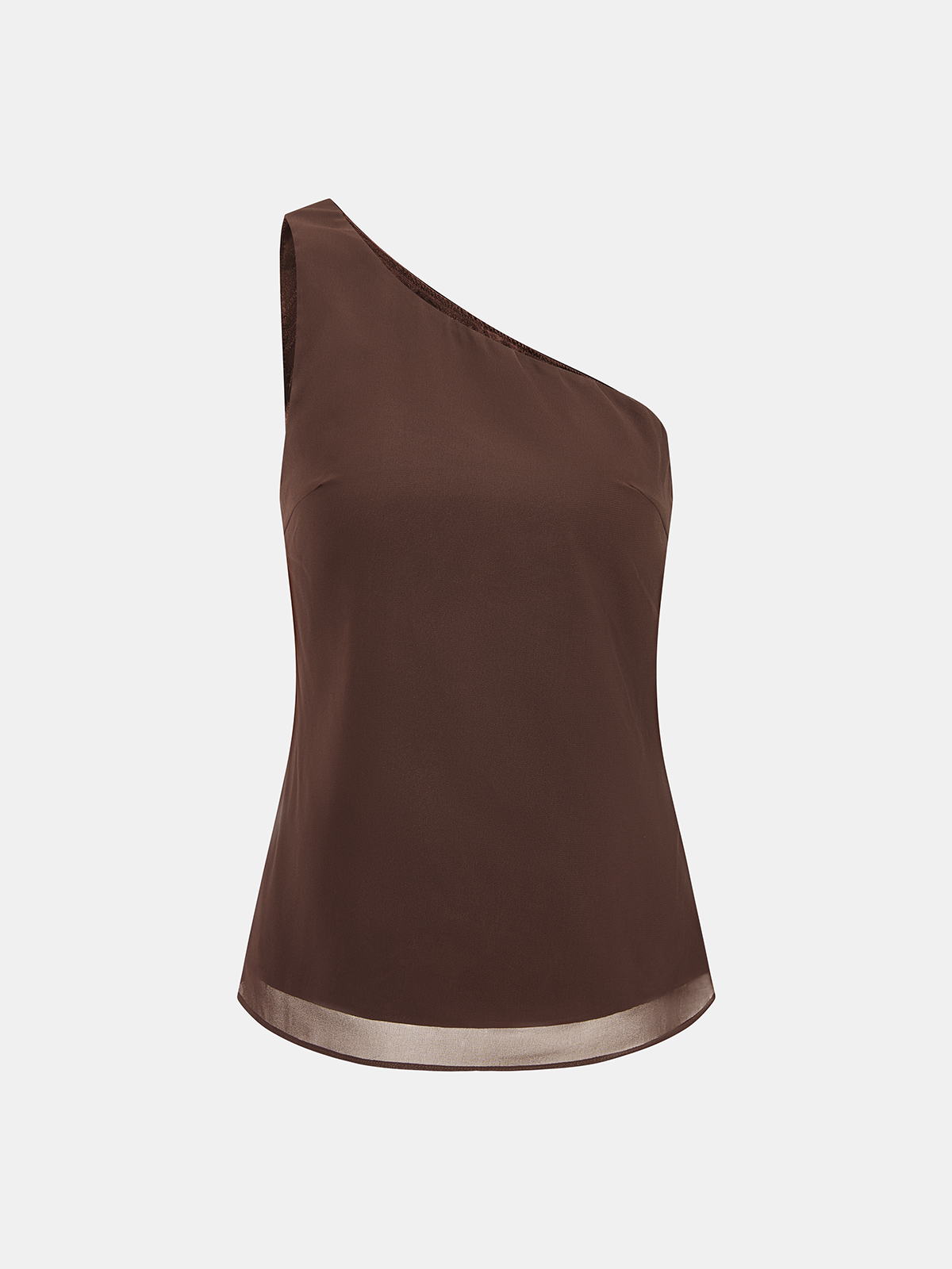 Sheer Scarf Top & One-Shoulder Top Two-Piece Set