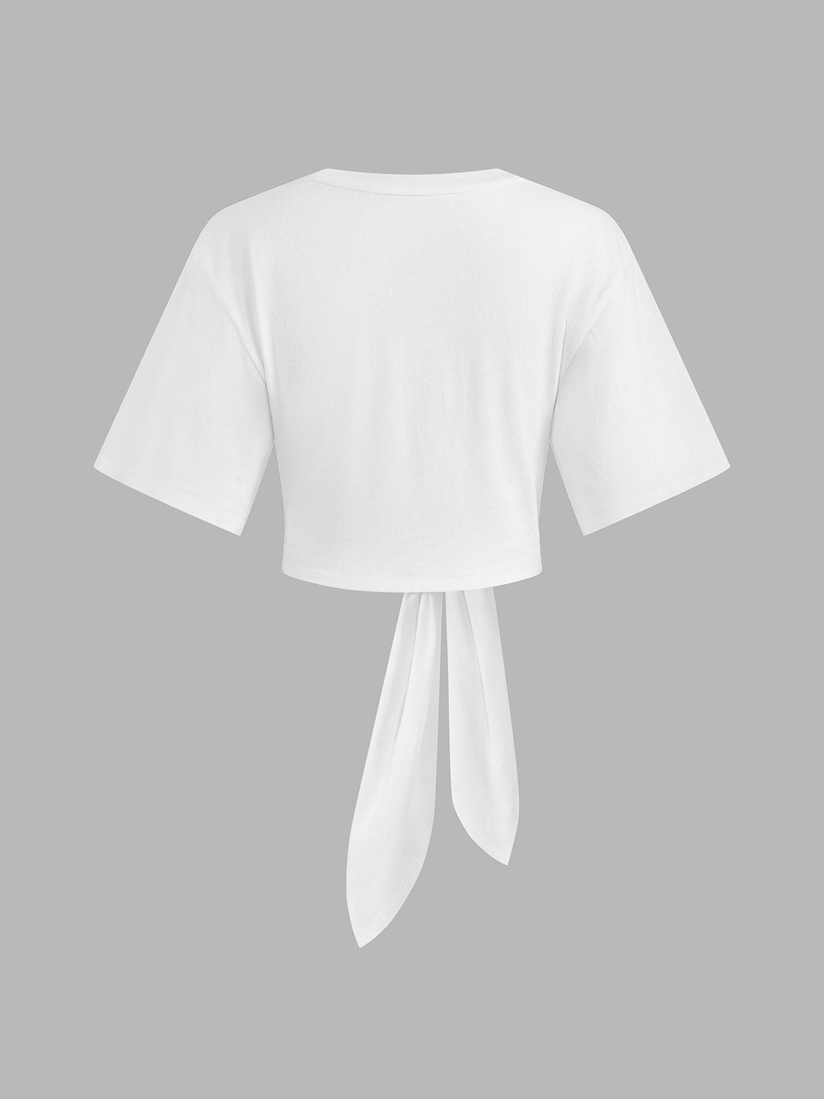 Cotton Knotted Short Sleeve Crop Top