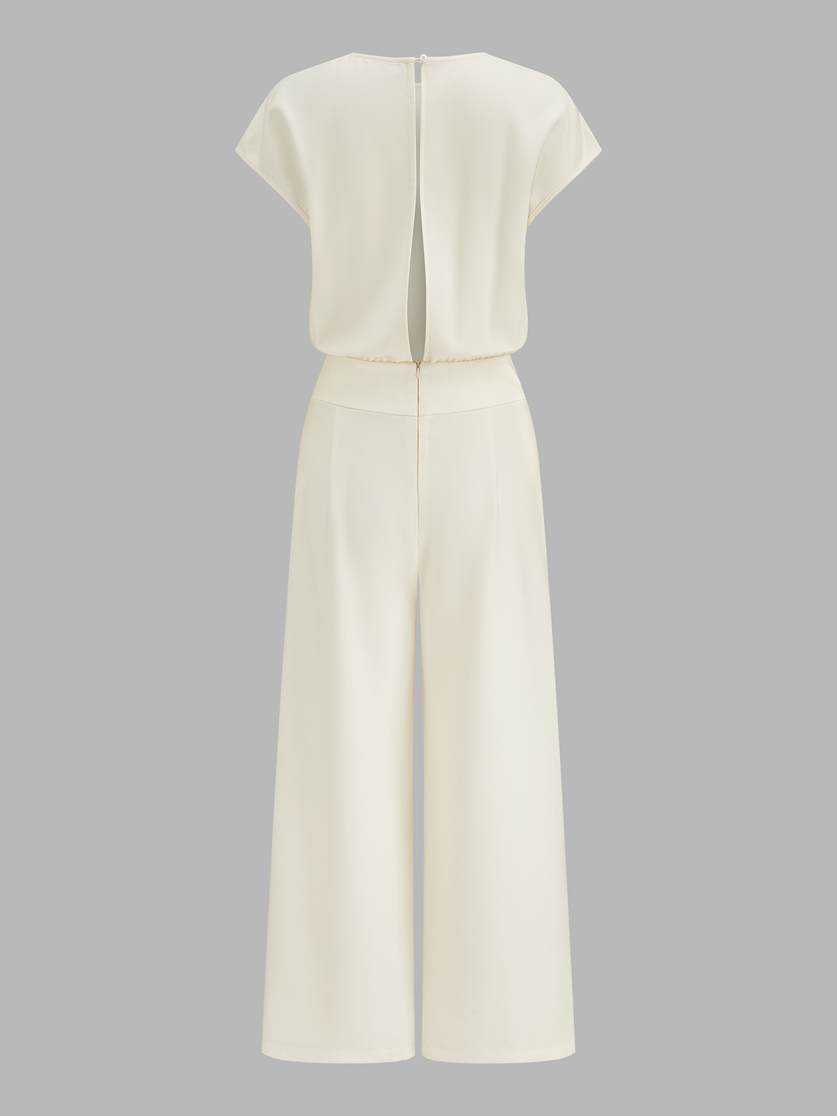 Cap Sleeve Open Back Wide Leg Jumpsuit