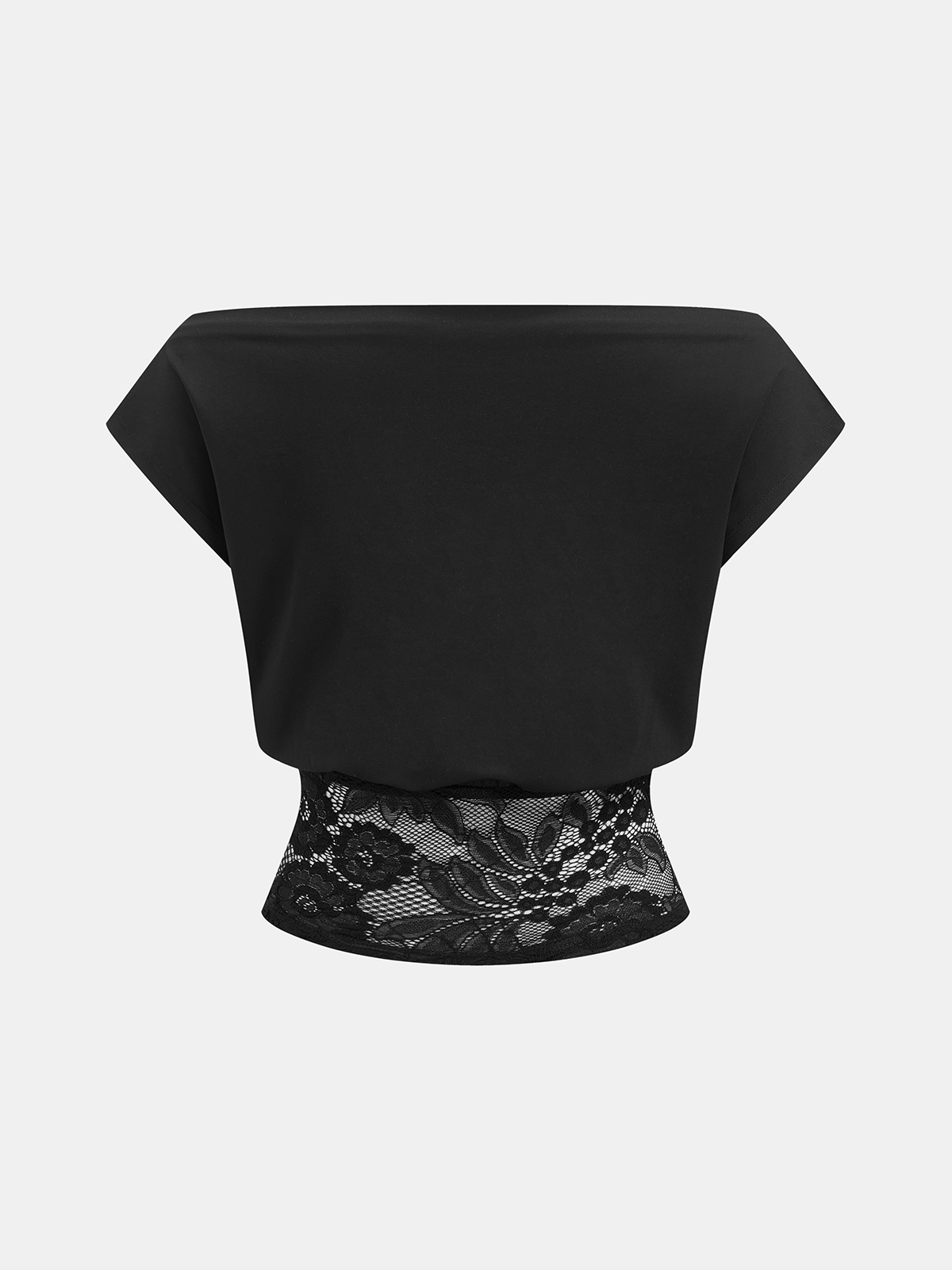 Off Shoulder Lace Cropped Blouse