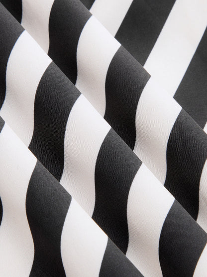Halter Striped Backless Maxi Dress