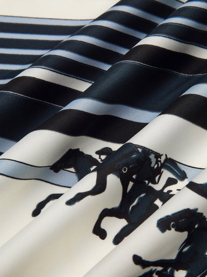 Large Horse Racing Print Square Scarf