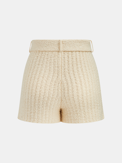 Textured Knit Short Sleeve Top & Shorts Set