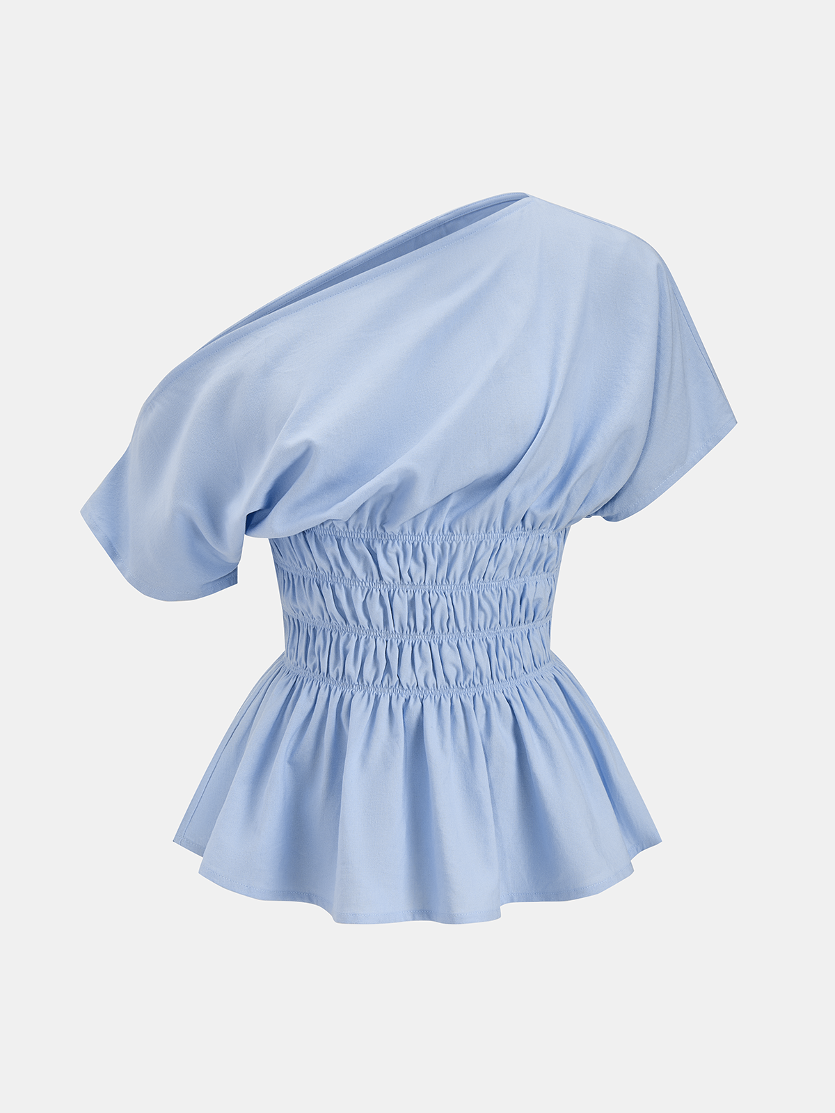 Off Shoulder Smocked Peplum Top & Shorts Set