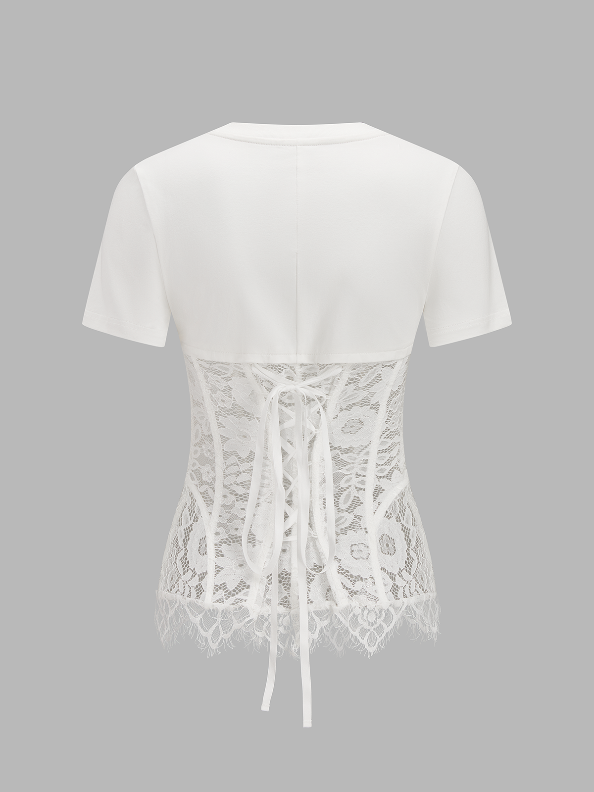 Lace Corset Short Sleeve T-Shirt