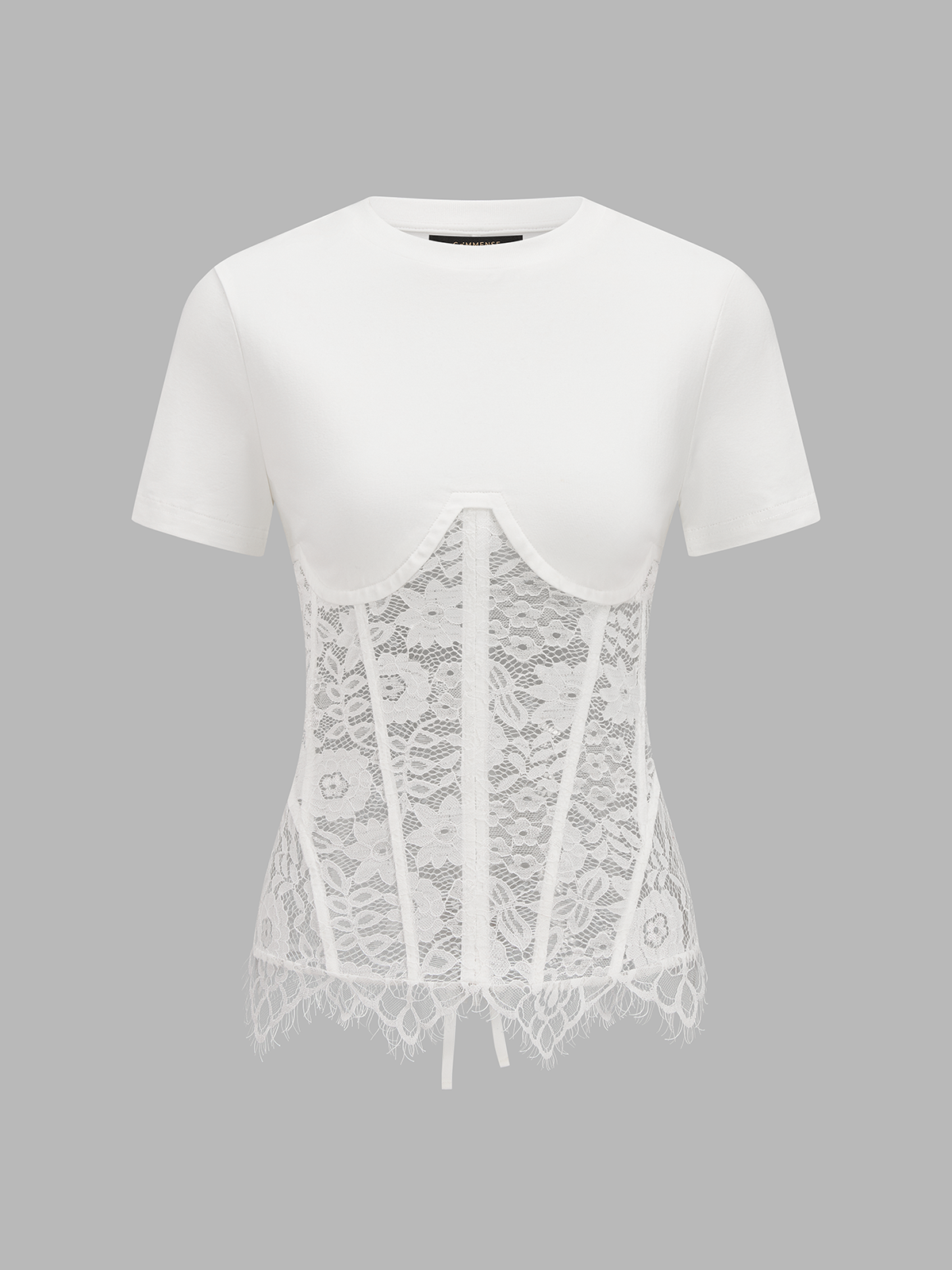 Lace Corset Short Sleeve T-Shirt