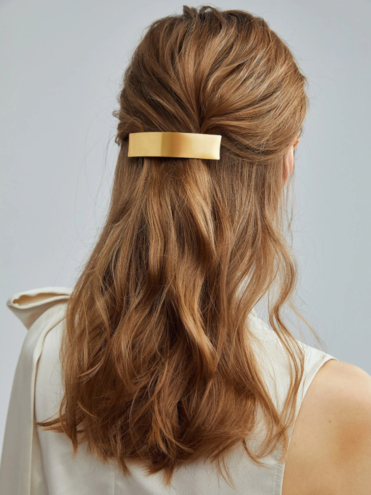 Rectangular Barrette Metal Hair Clip