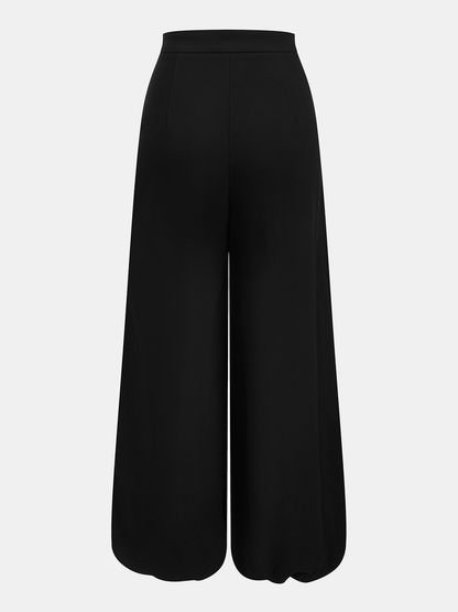 Asymmetric Overlay Loose Wide Leg Pants