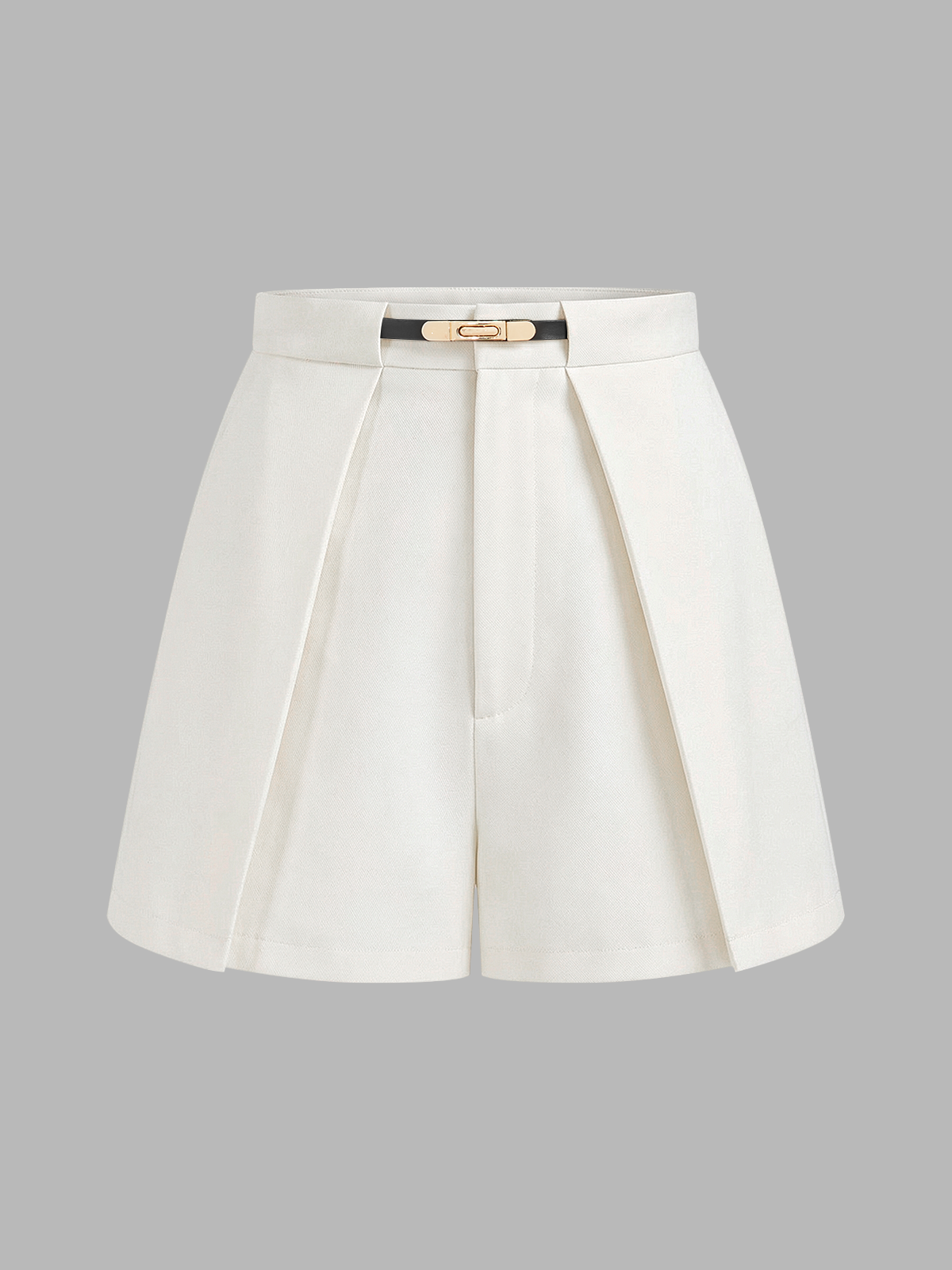 Mid-Waist Belted Casual Shorts