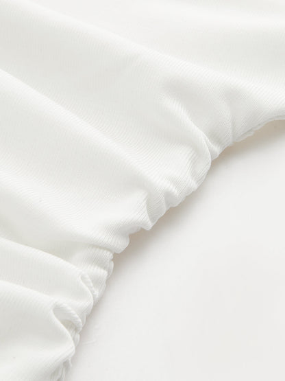 Cowl Neck Ruched Short Sleeve Top