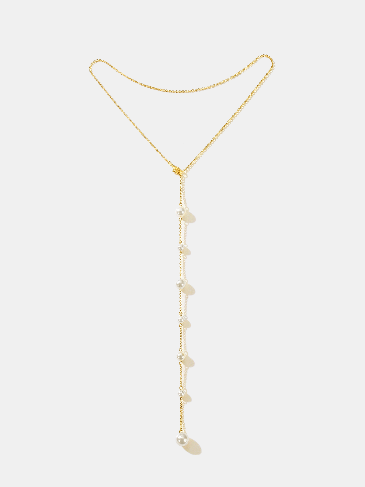 Long Pearl Drop Back Necklace