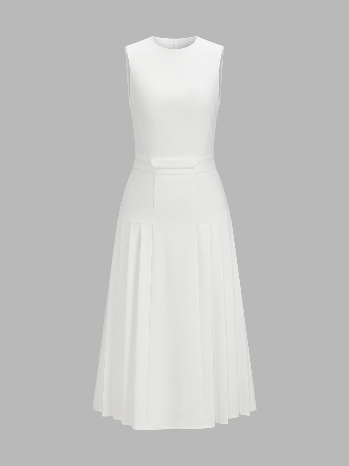 Sleeveless Pleated Midi Dress