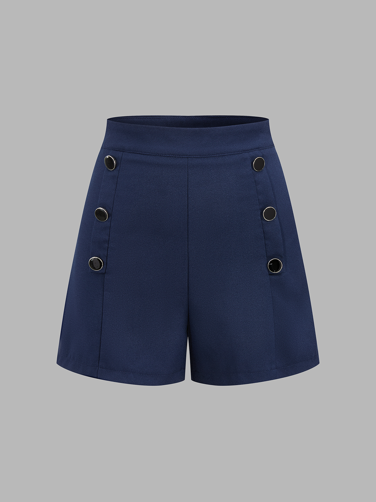 Striped Tie-Neck Top & Button Detail Shorts Set
